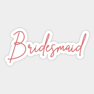 Bridesmaid Rose Script Sticker